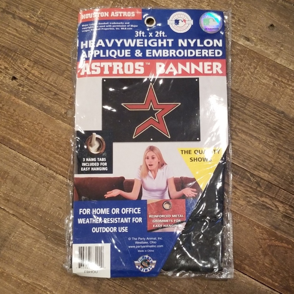 MLB Houston Astros Banner 3Ft × 2Ft Nylon Lic Flag